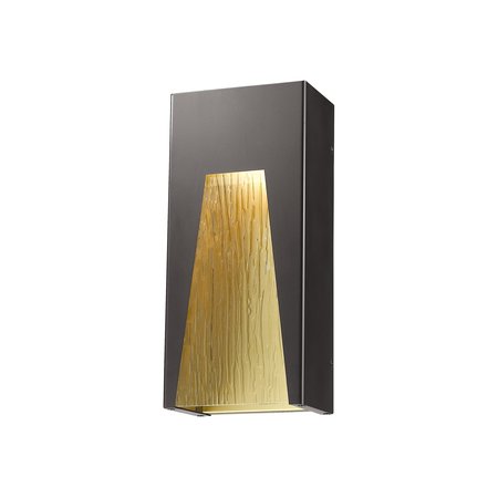 Z-LITE Millenial 1 Light Outdoor Wall Light, Bronze Gold & Chisel 561M-DBZ-GD-CSL-LED